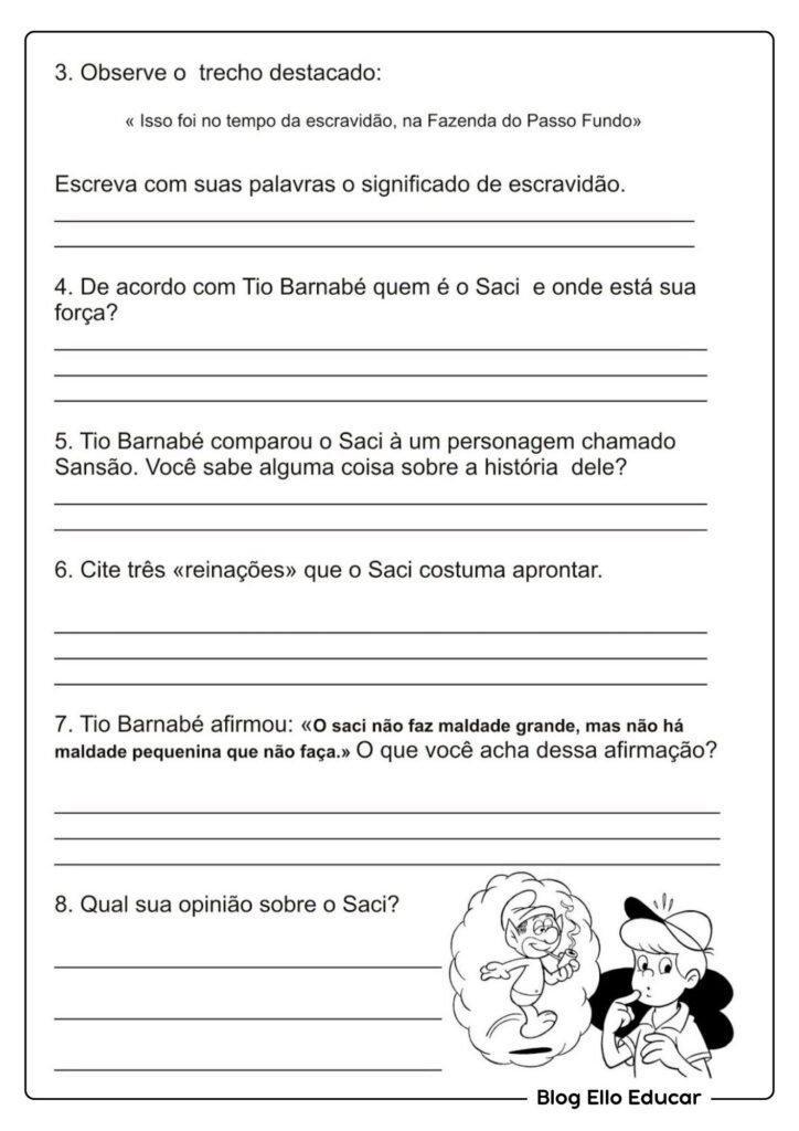 Atividades do Folclore 5° ano - Lenda do Curupira