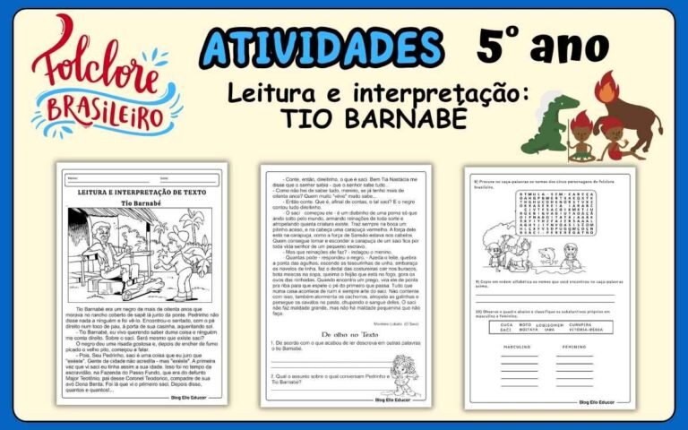 Atividades do Folclore 5° ano - Lenda do Curupira