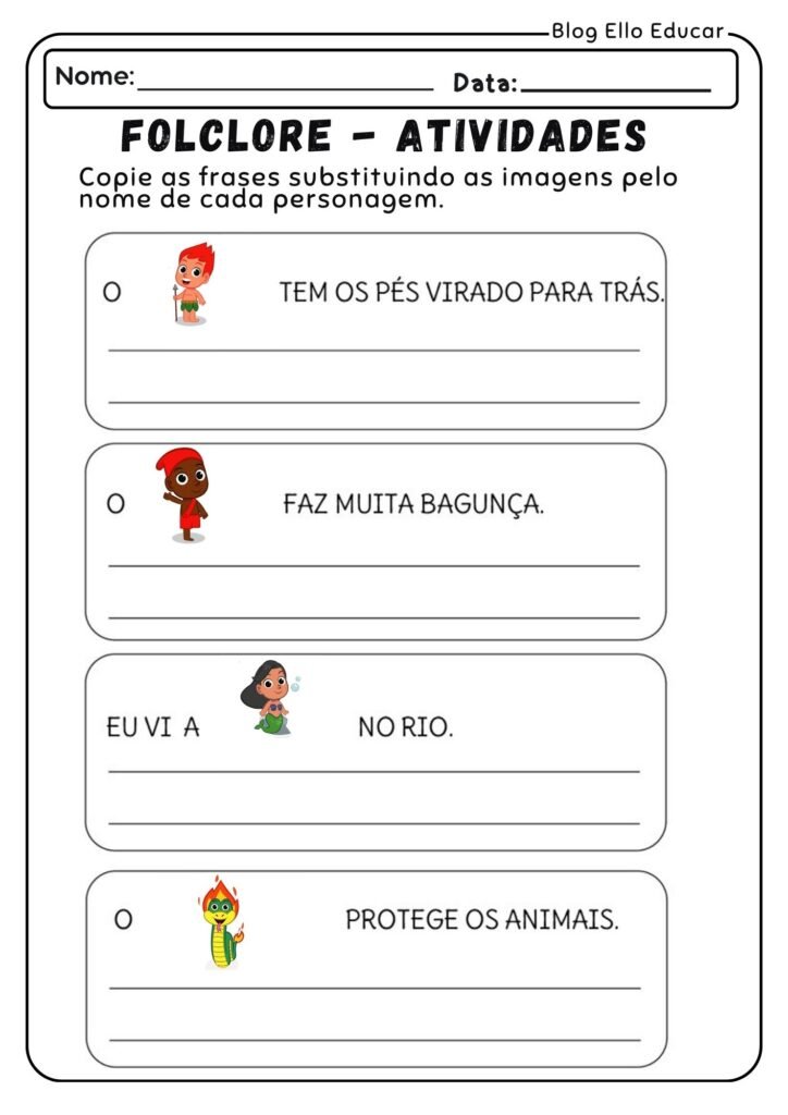 Atividades do Folclore para Alfabetização