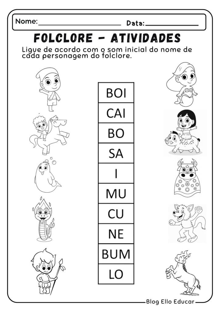 Atividades do Folclore para Alfabetização