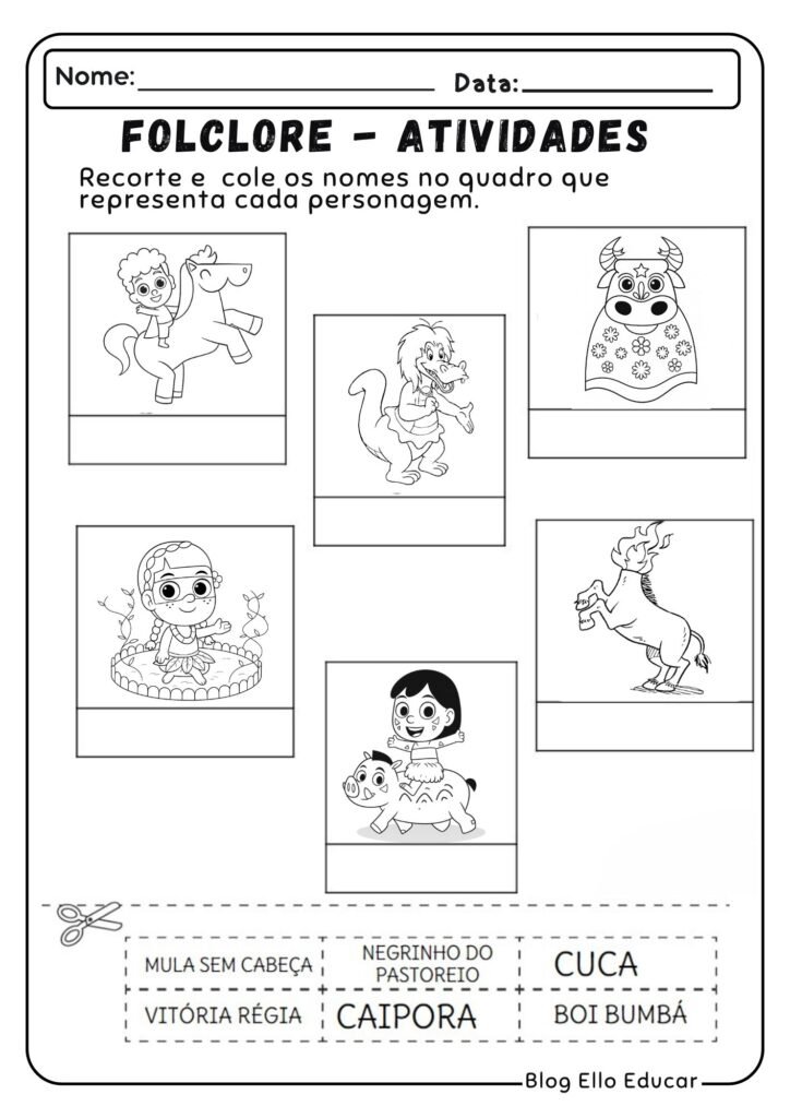 Atividades do Folclore para Alfabetização