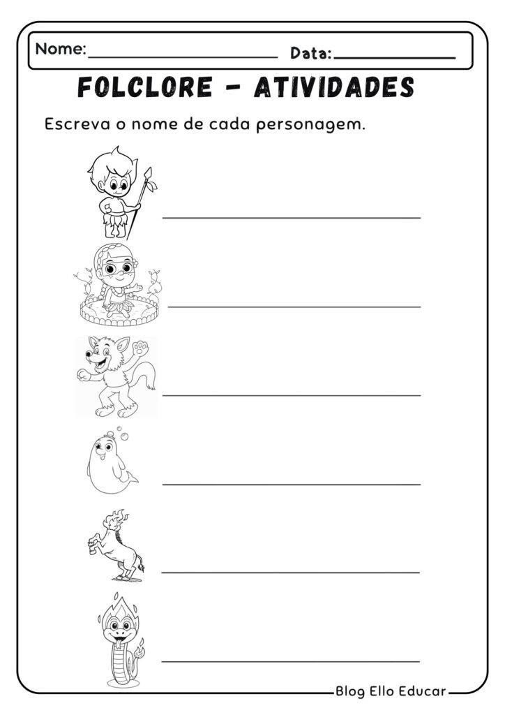 Atividades do Folclore para Alfabetização