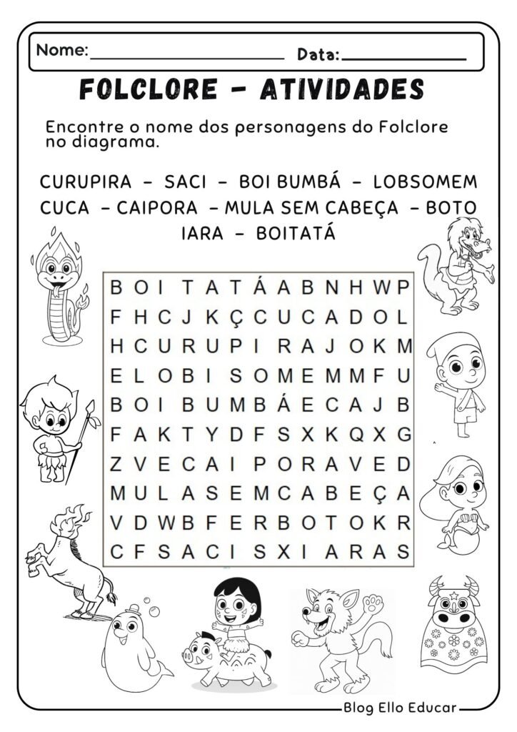 Atividades do Folclore para Alfabetização