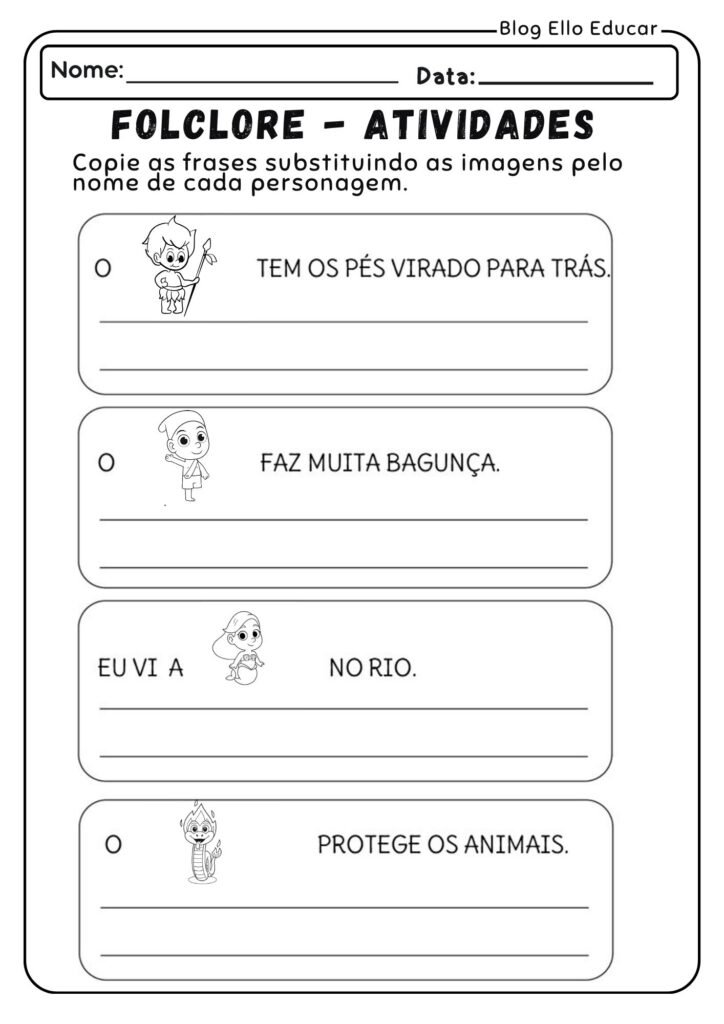 Atividades do Folclore para Alfabetização