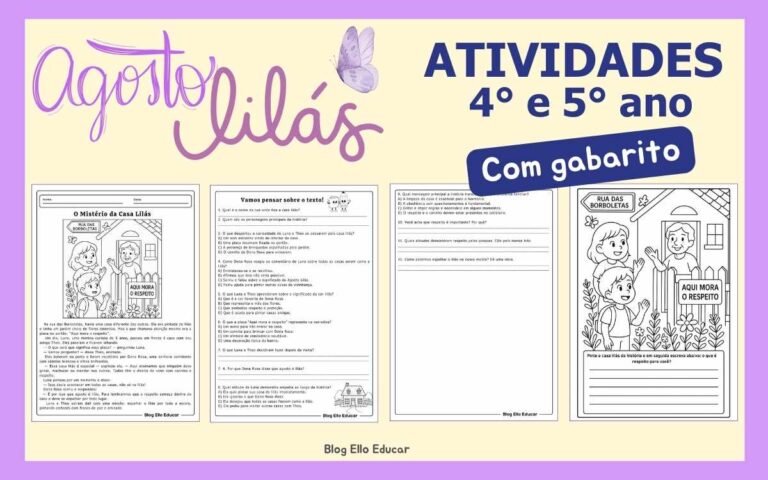 Atividades para o Agosto Lilás 2° e 3° ano