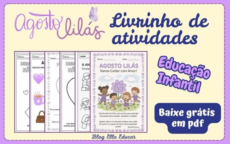 Atividades para o Agosto Lilás educação infantil