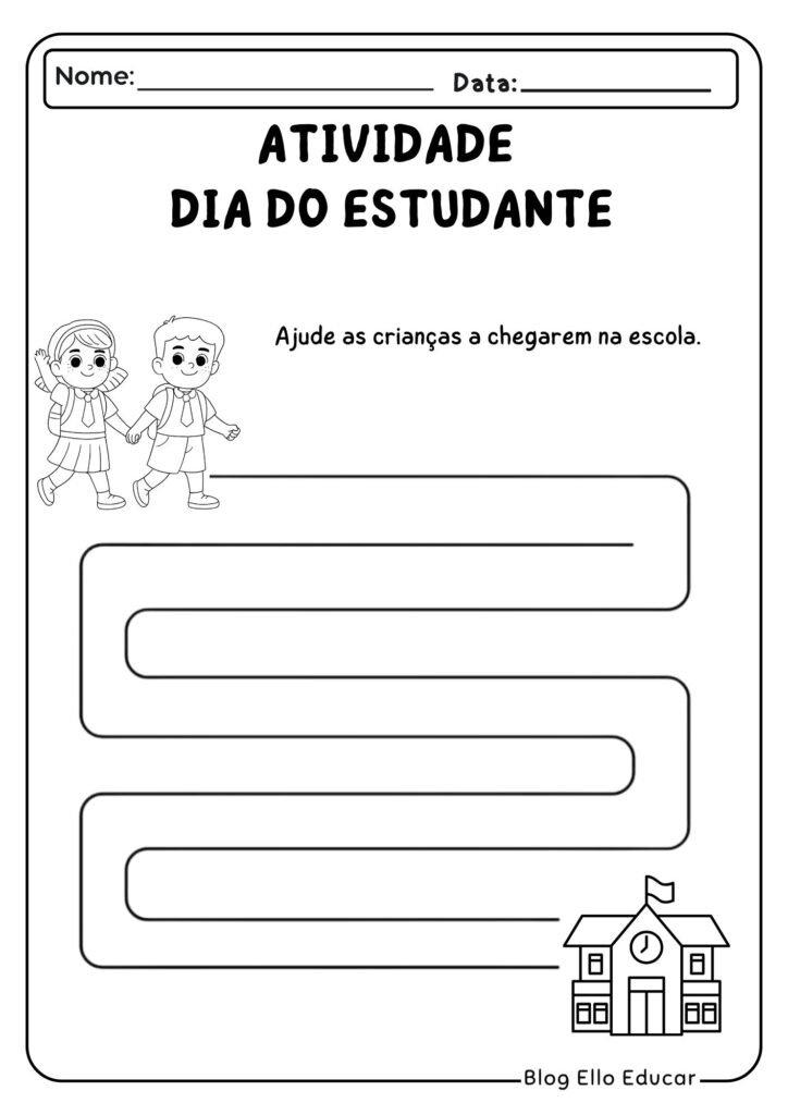 Atividades para o dia do estudante - Educação Infantil