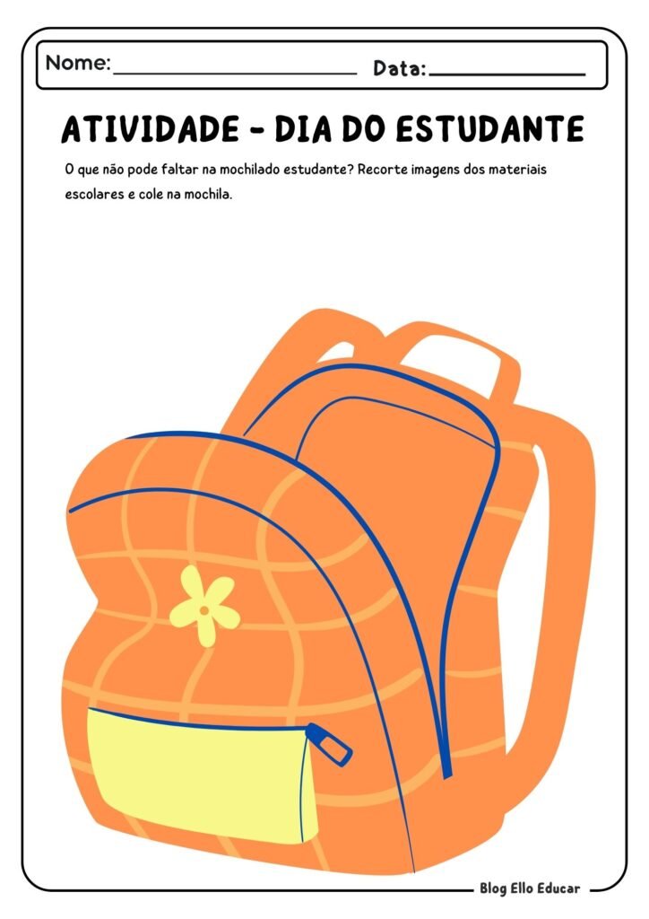 Atividades para o dia do estudante - Educação Infantil