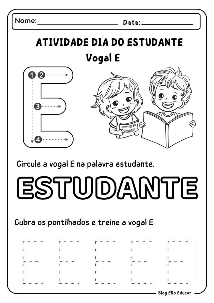 Atividades para o dia do estudante - Educação Infantil
