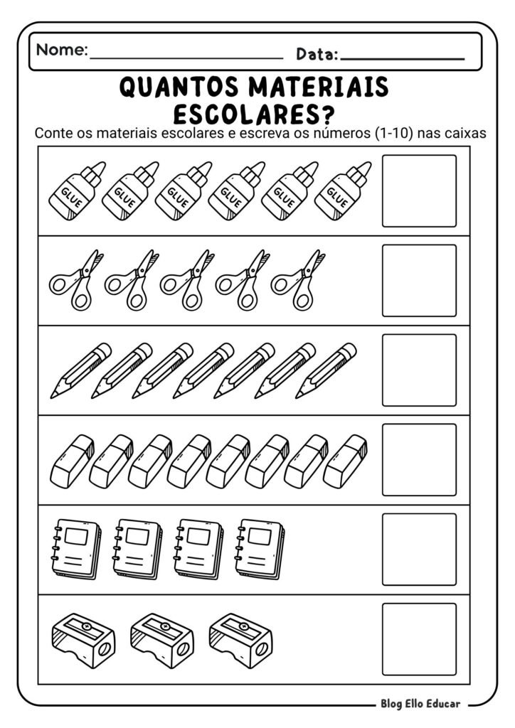 Atividades para o dia do estudante - Educação Infantil