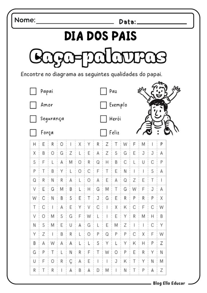 Atividades para o dia dos pais 2° ano