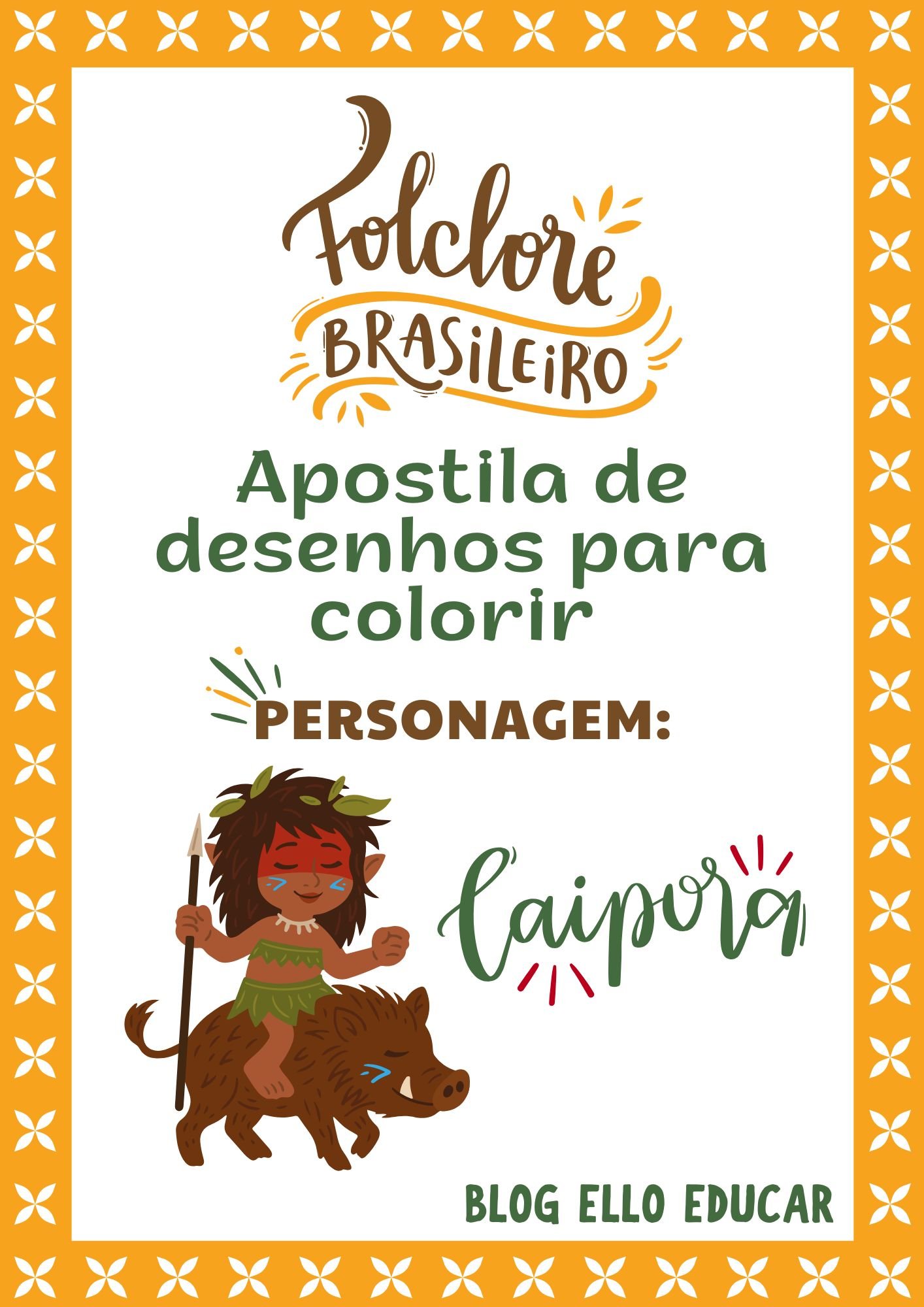 Desenho da Caipora para colorir