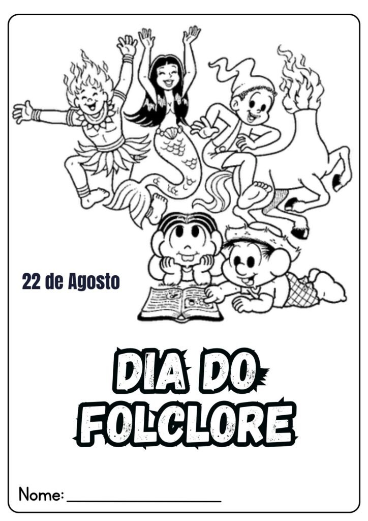 Desenho do Dia do Folclore para colorir 