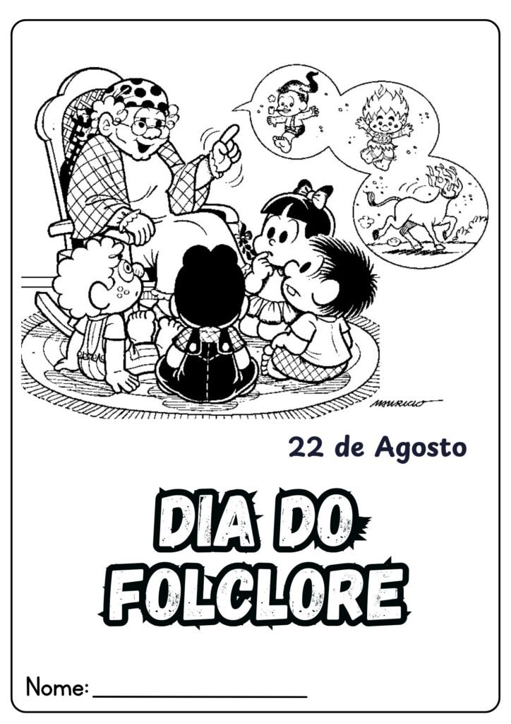 Desenho do Dia do Folclore para colorir 