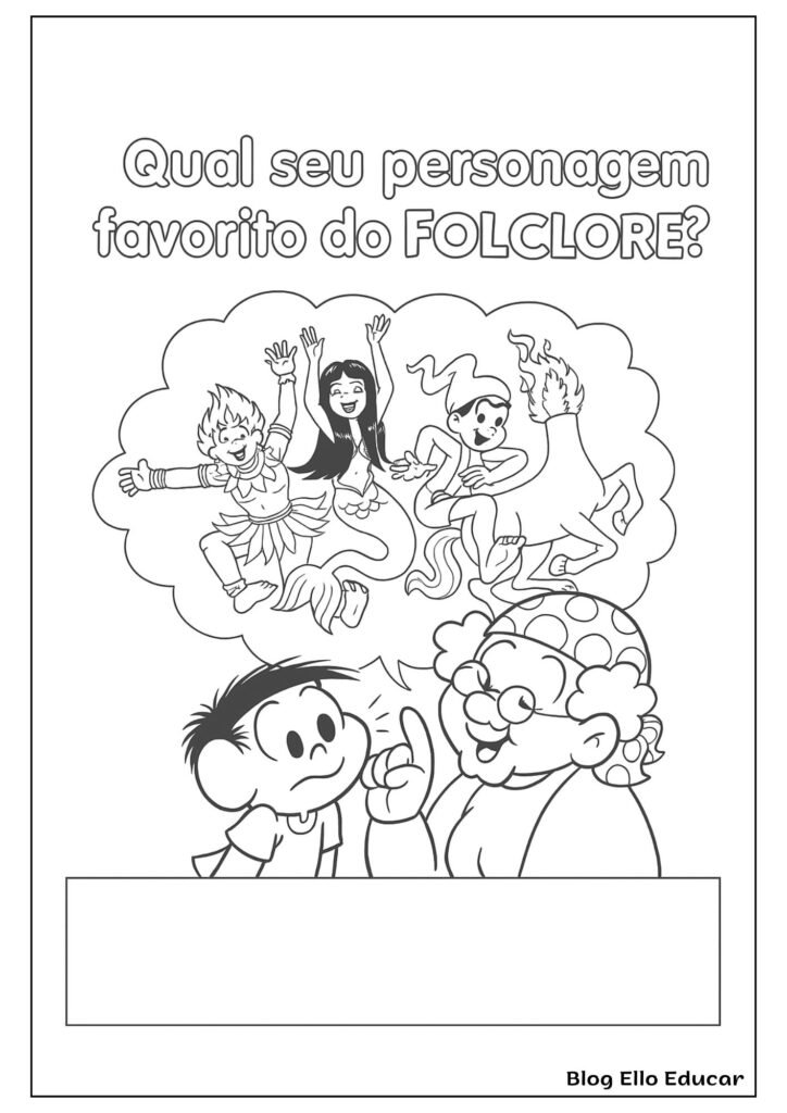 Desenho do Dia do Folclore para colorir 