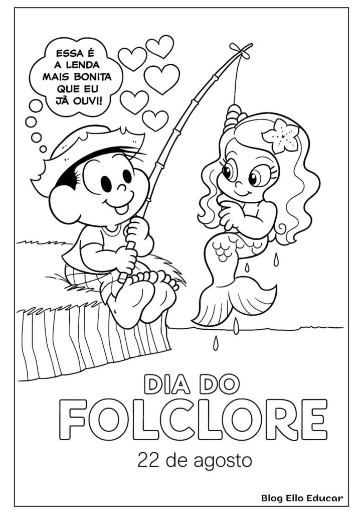 Desenho do Dia do Folclore para colorir 