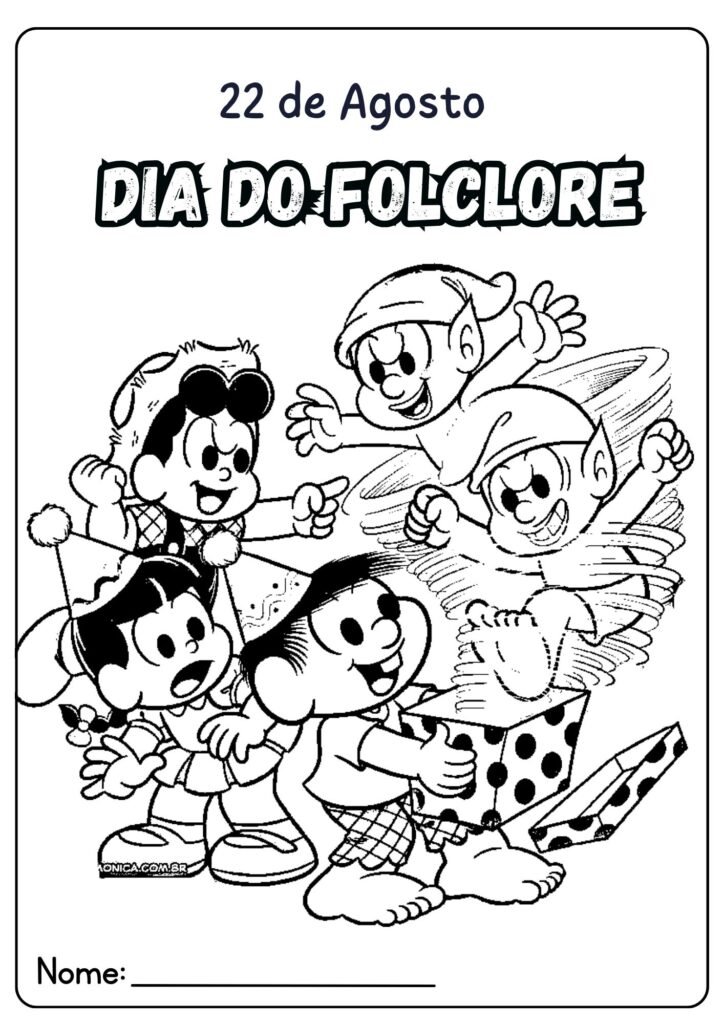 Desenho do Dia do Folclore para colorir 
