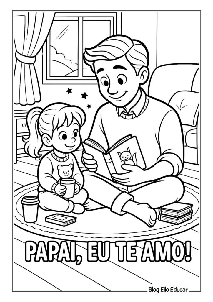 Desenho do Dia dos Pais para colorir