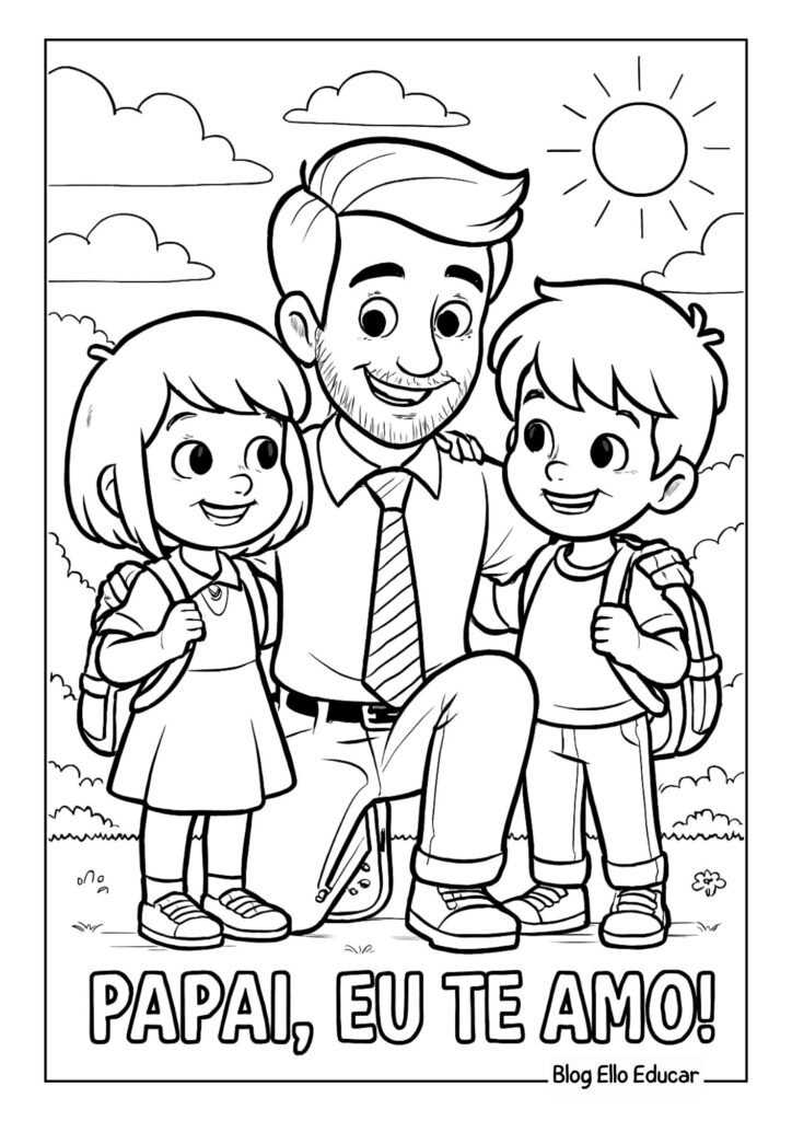 Desenho do Dia dos Pais para colorir