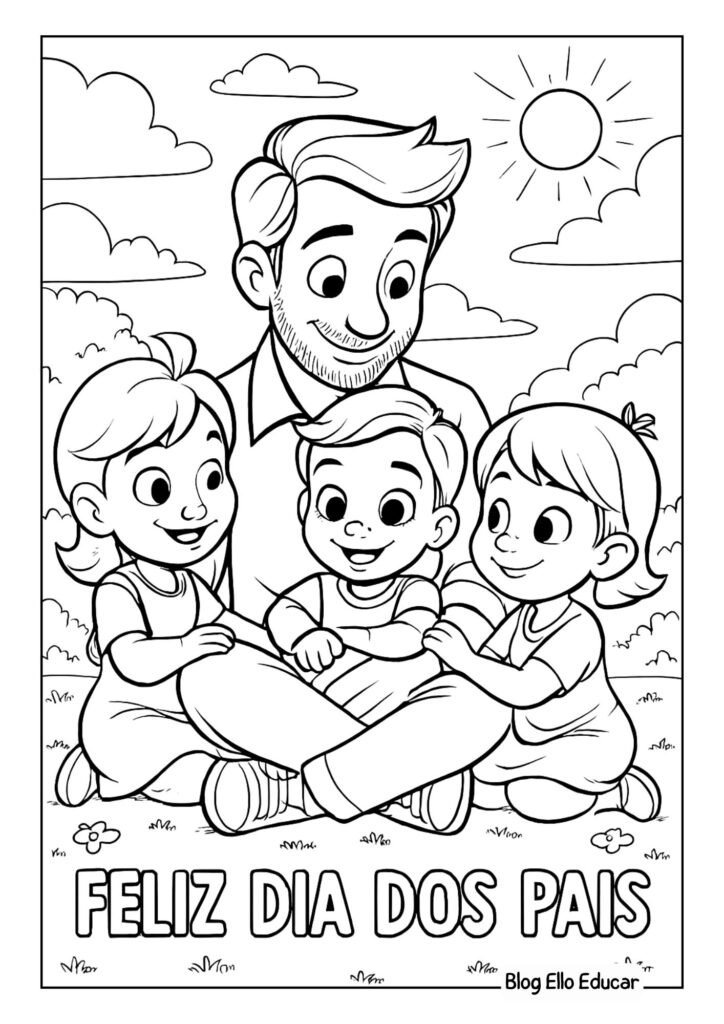 Desenho do Dia dos Pais para colorir