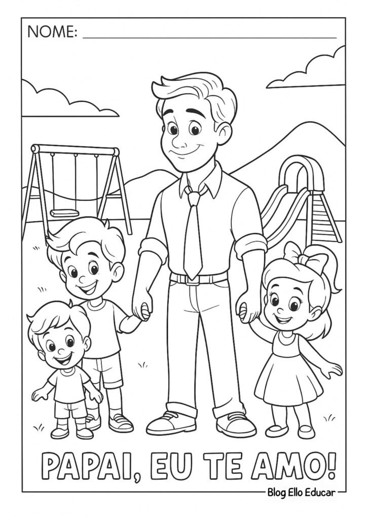 Desenho do Dia dos Pais para colorir
