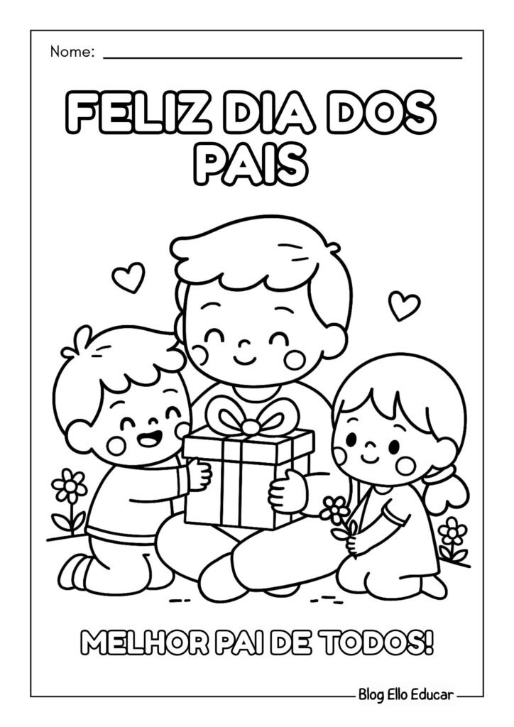 Desenho do Dia dos Pais para colorir