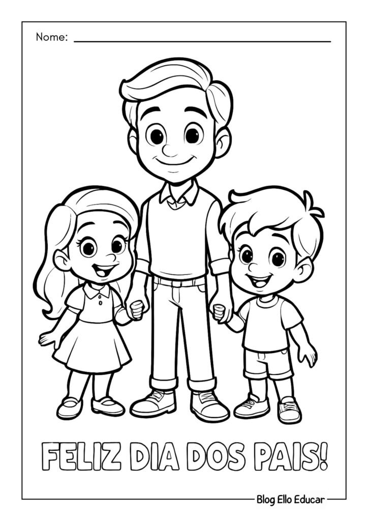 Desenho do Dia dos Pais para colorir