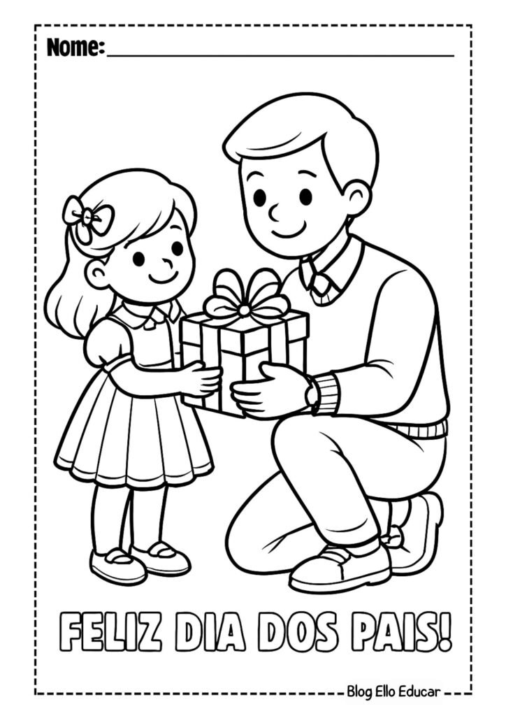 Desenho do Dia dos Pais para colorir