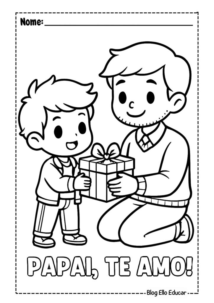 Desenho do Dia dos Pais para colorir