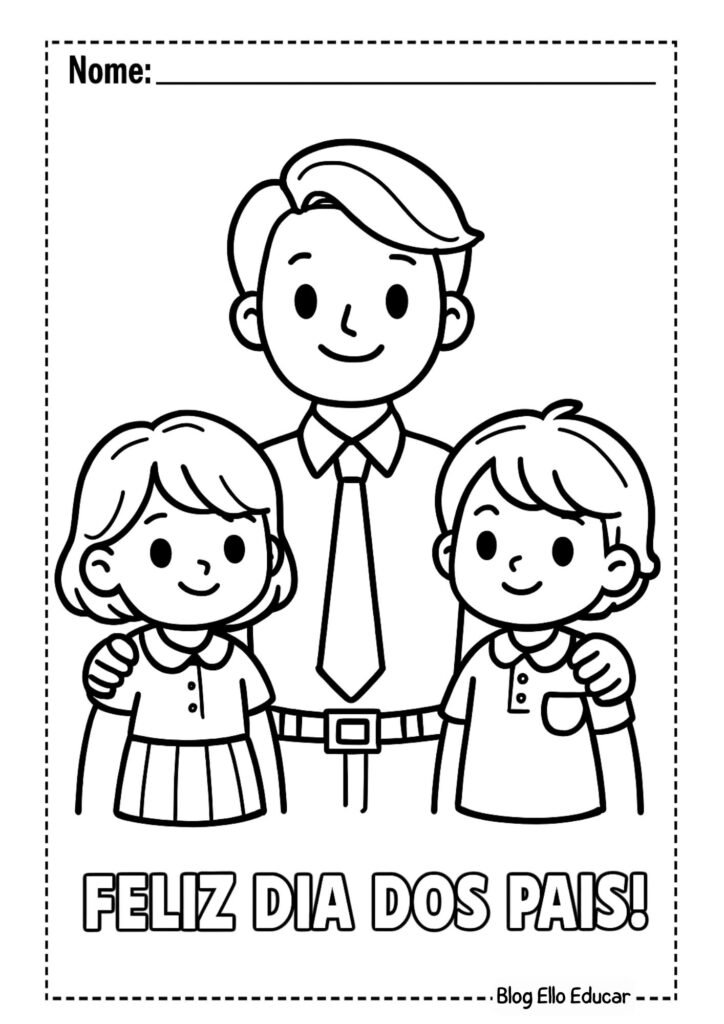 Desenho do Dia dos Pais para colorir
