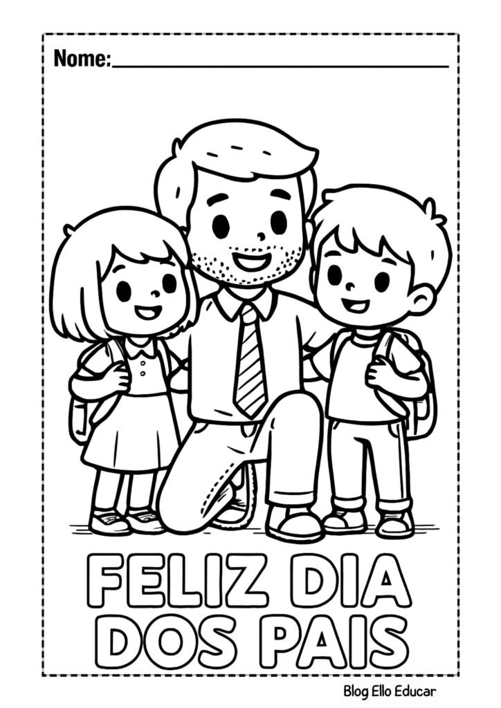 Desenho do Dia dos Pais para colorir