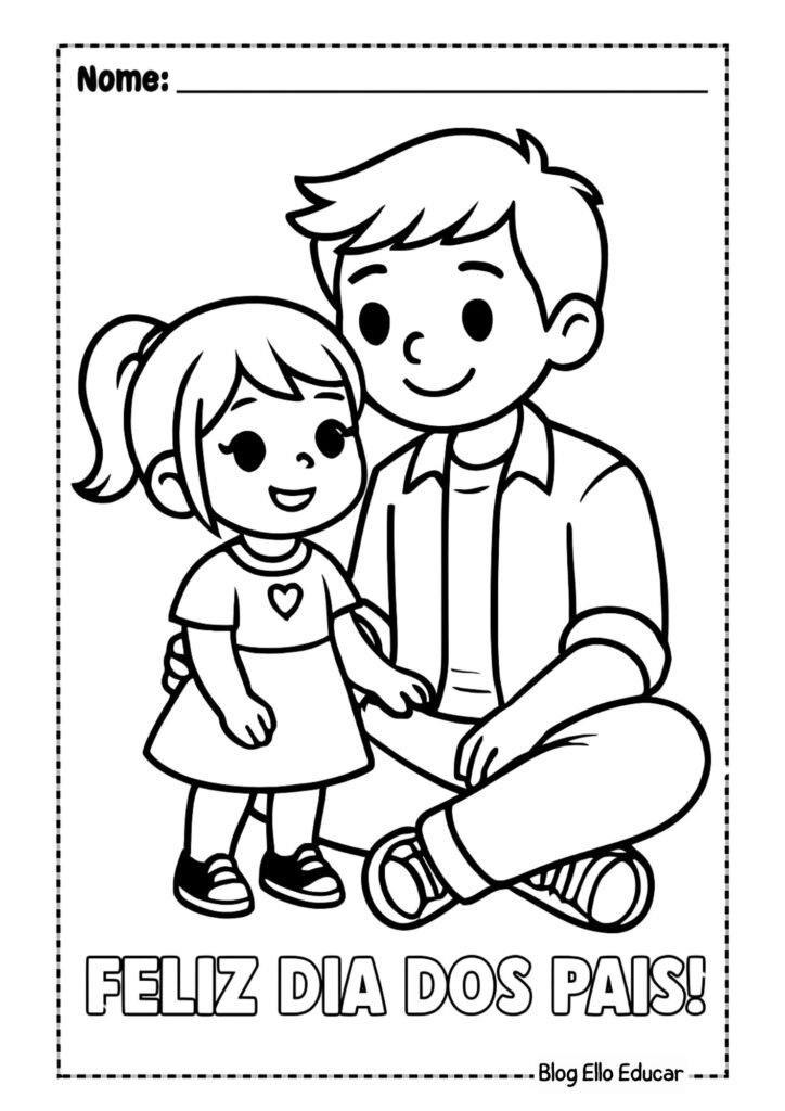 Desenho do Dia dos Pais para colorir