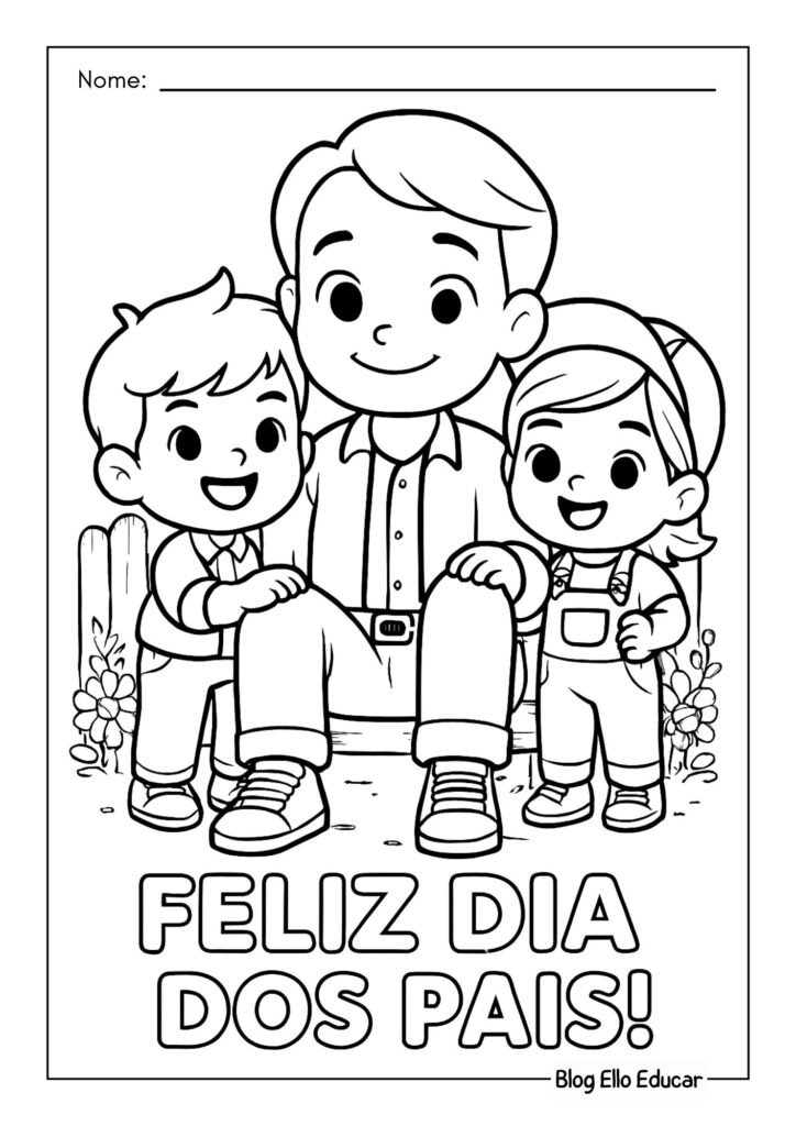 Desenho do Dia dos Pais para colorir