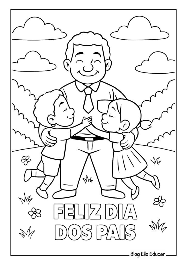 Desenho do Dia dos Pais para colorir