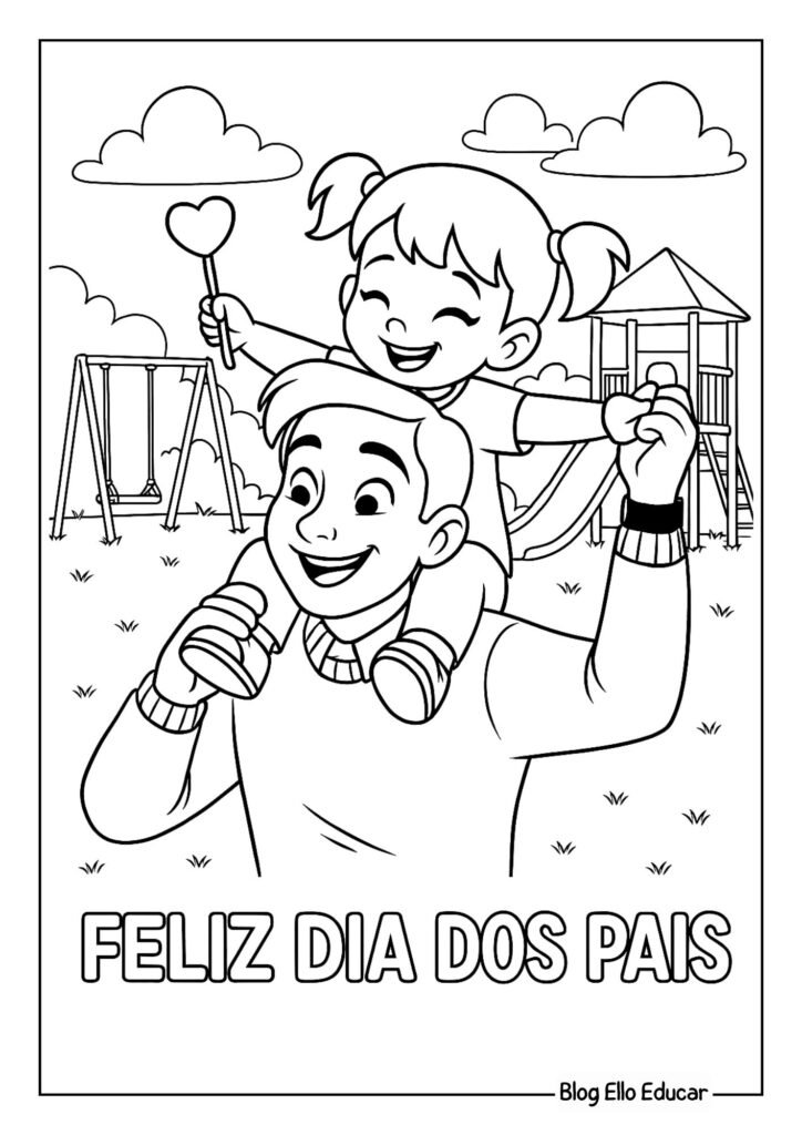 Desenho do Dia dos Pais para colorir