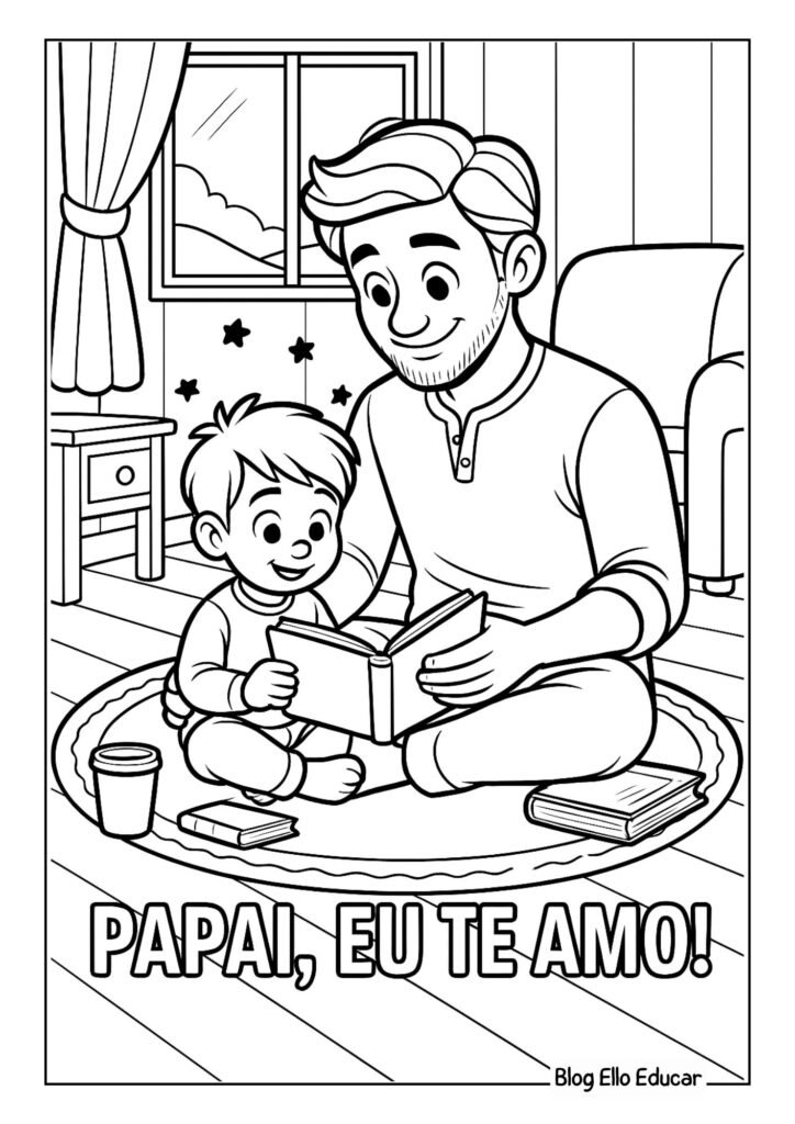 Desenho do Dia dos Pais para colorir