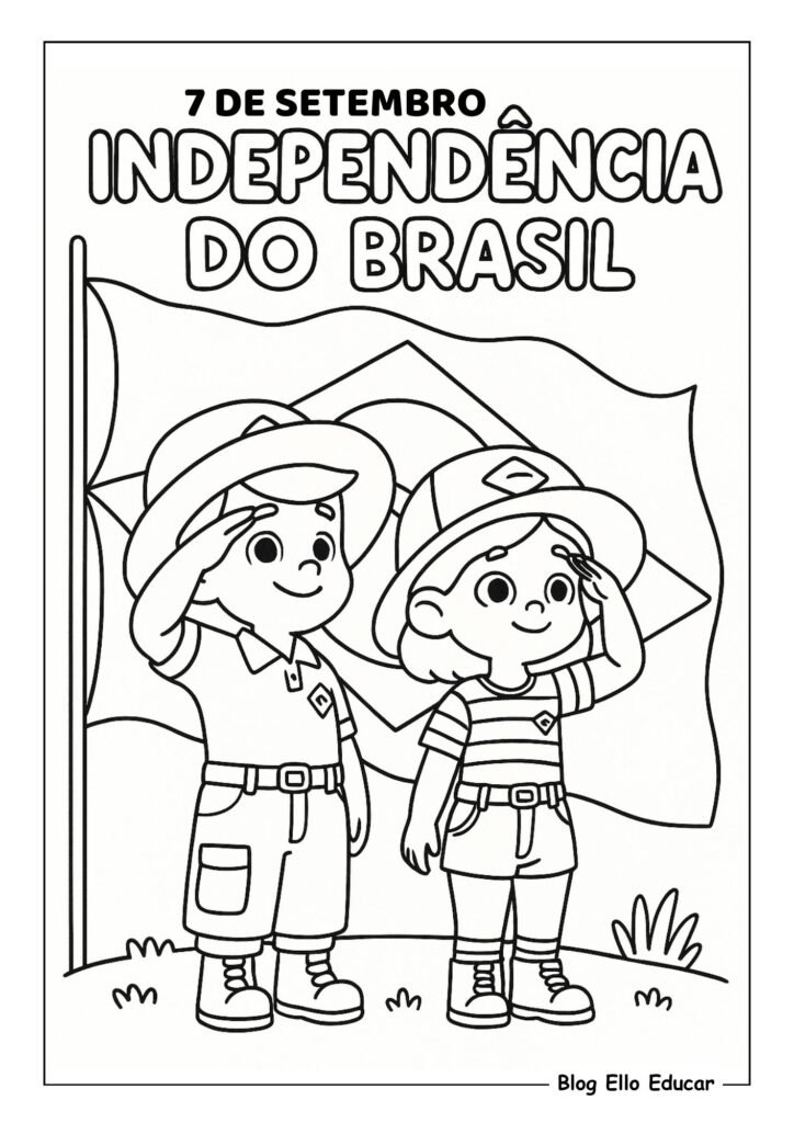Desenhos da Independência do Brasil para colorir