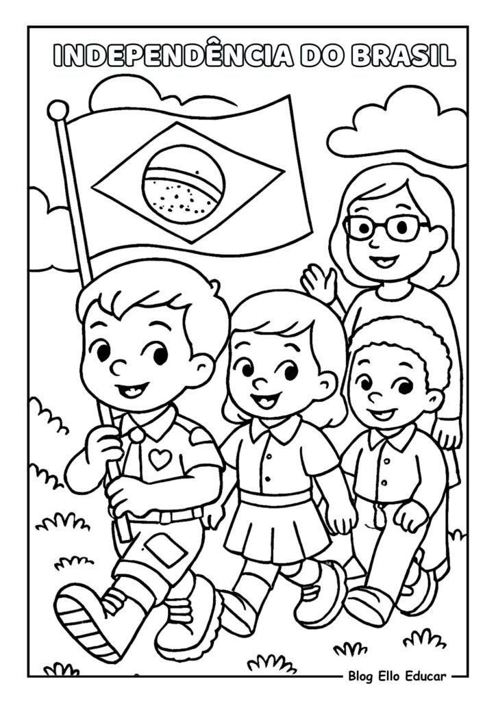 Desenhos da Independência do Brasil para colorir