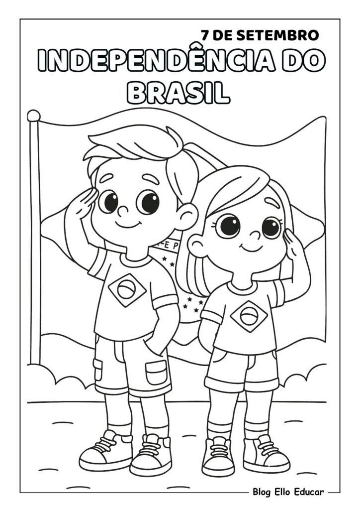 Desenhos da Independência do Brasil para colorir