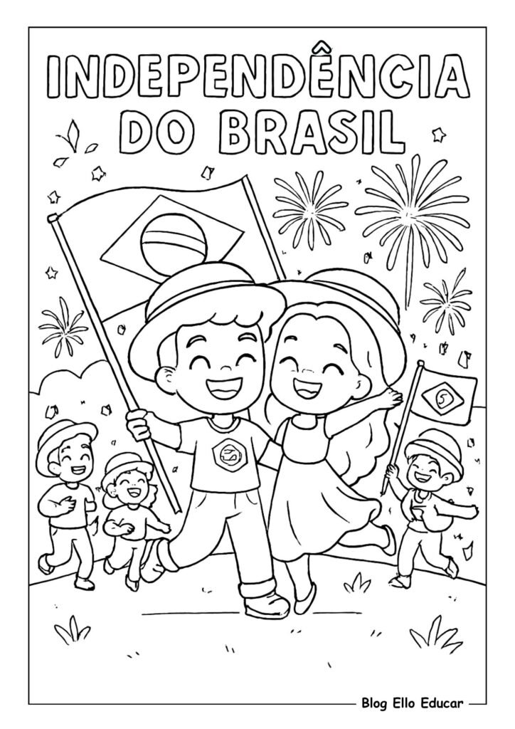 Desenhos da Independência do Brasil para colorir