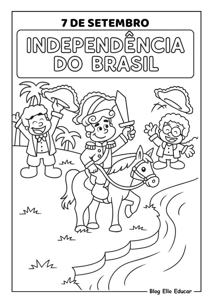 Desenhos da Independência do Brasil para colorir