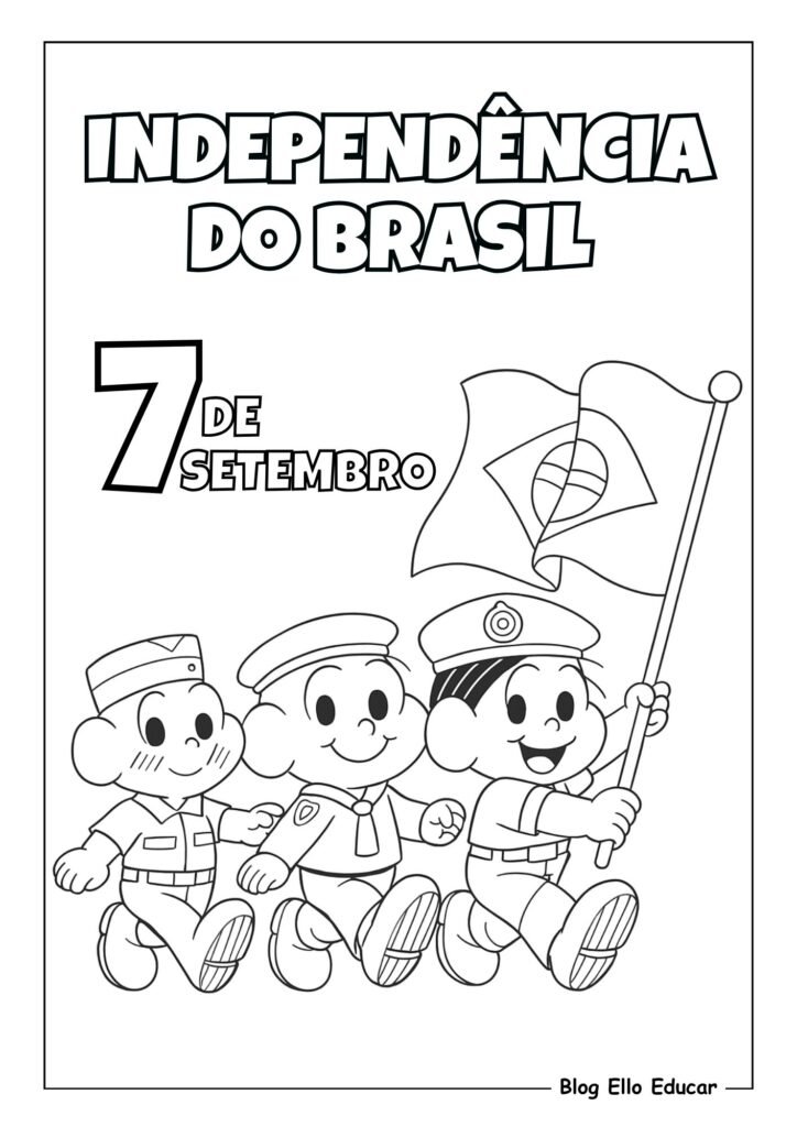 Desenhos da Independência do Brasil para colorir