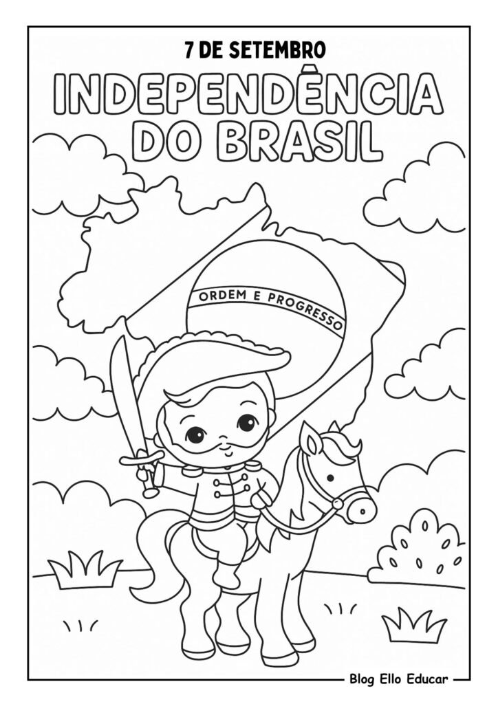 Desenhos da Independência do Brasil para colorir