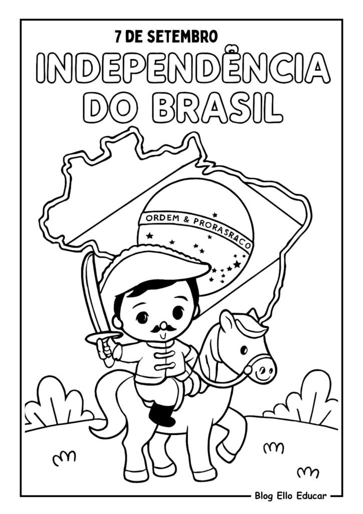 Desenhos da Independência do Brasil para colorir