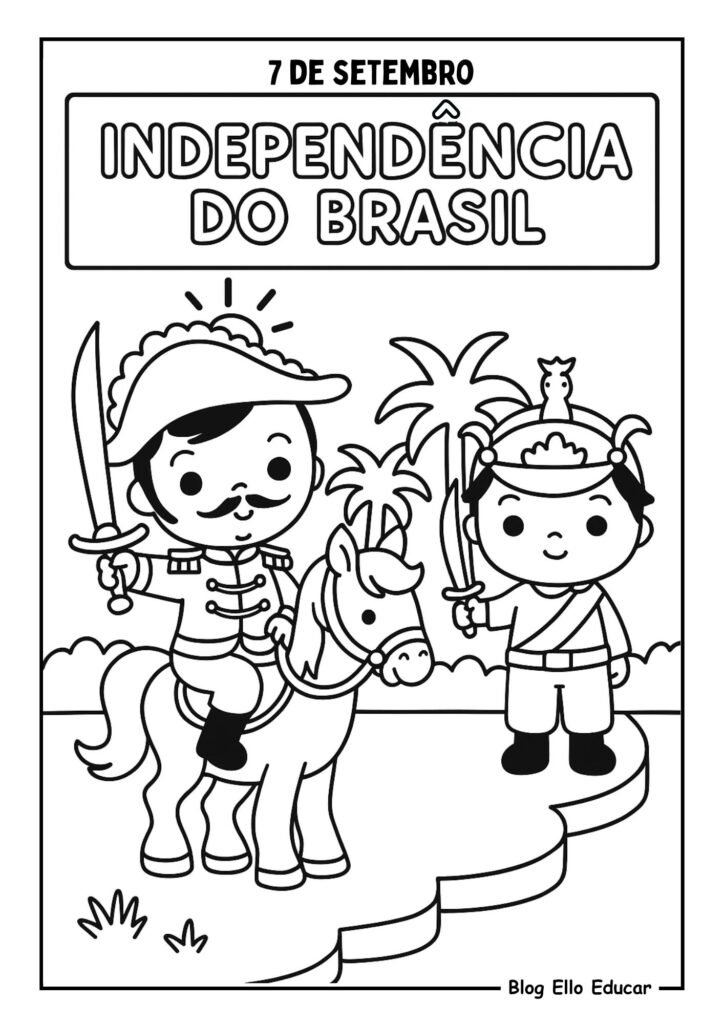 Desenhos da Independência do Brasil para colorir