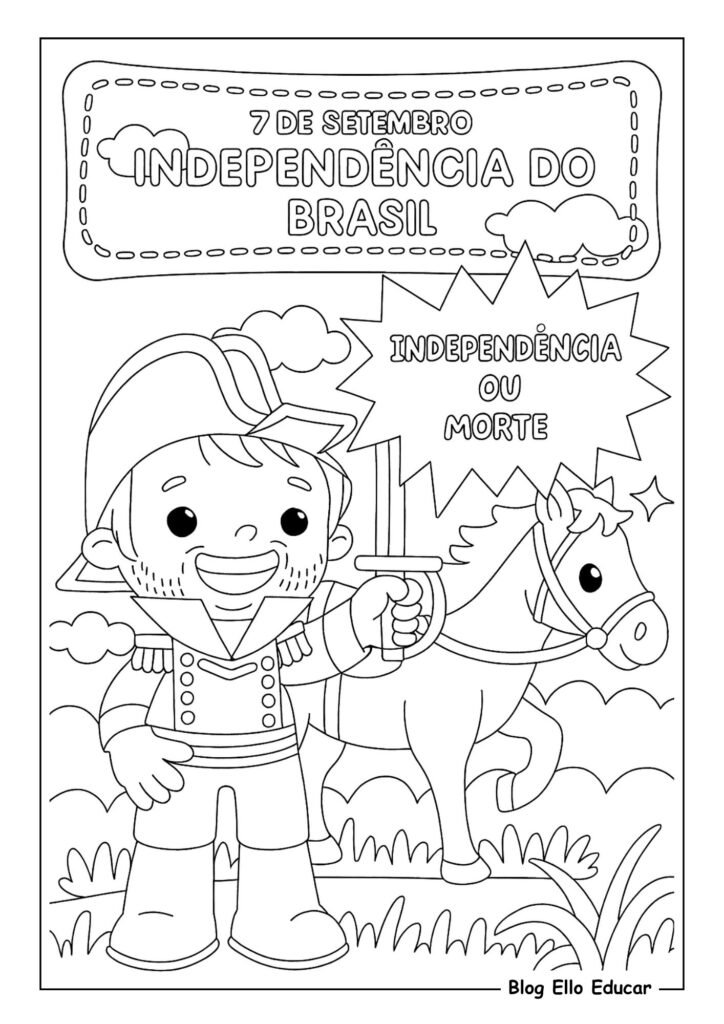 Desenhos da Independência do Brasil para colorir