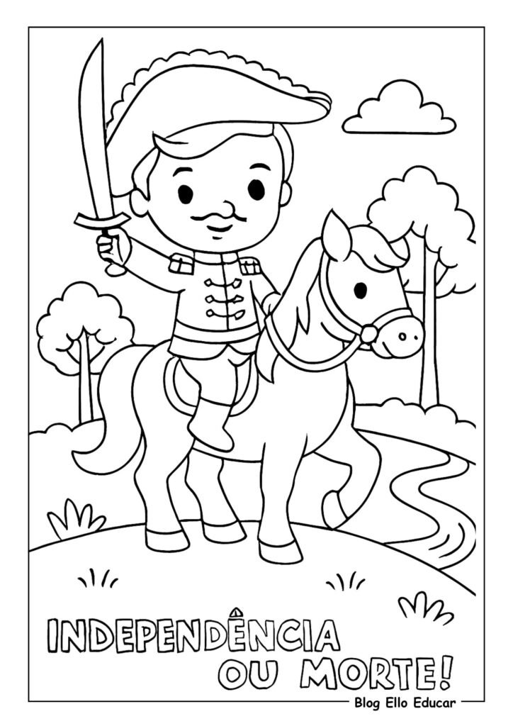Desenhos da Independência do Brasil para colorir
