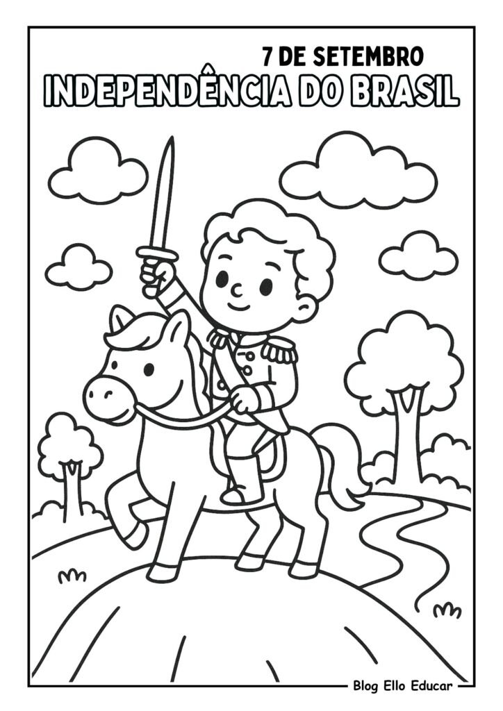 Desenhos da Independência do Brasil para colorir