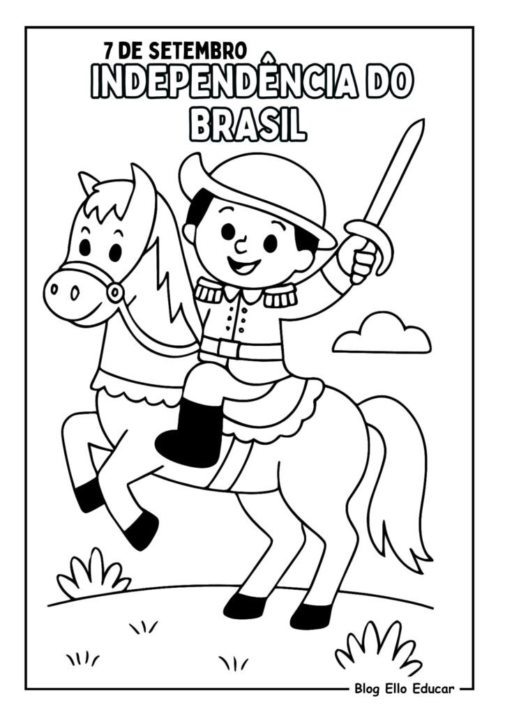 Desenhos da Independência do Brasil para colorir