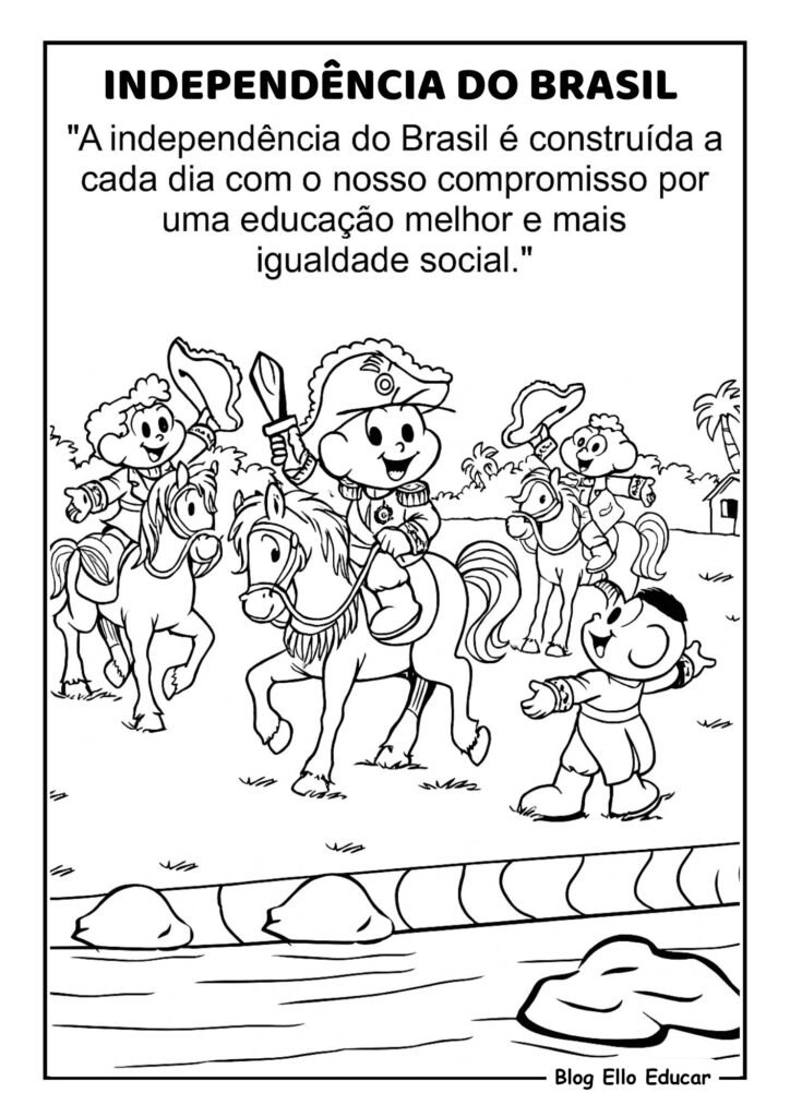 Desenhos da Independência do Brasil para colorir